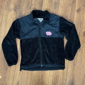 SC Gamecock Black Fleece Jacket with Pink Embroidery